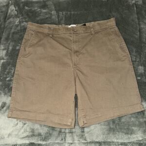 H&M Chino Shorts Men’s Large Khaki Cotton Pockets Flat Front Casual Regular Fit